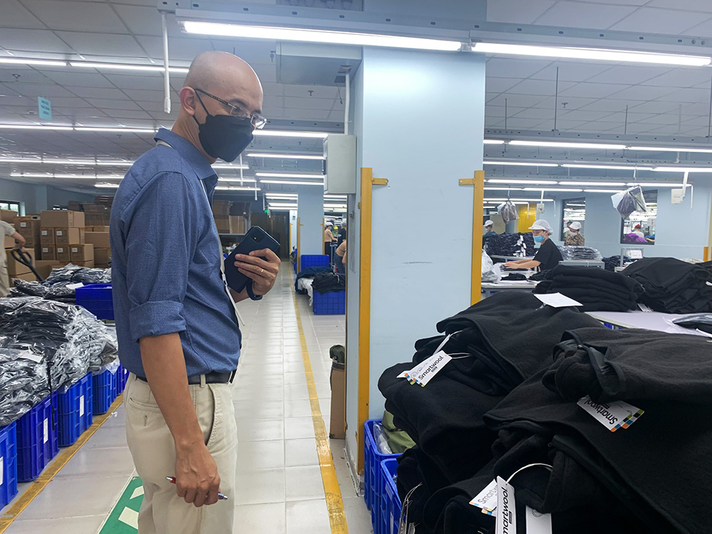 The Vietnam project team conducts a needs assessment in a factory in Vietnam to determine which WeCare activities to implement